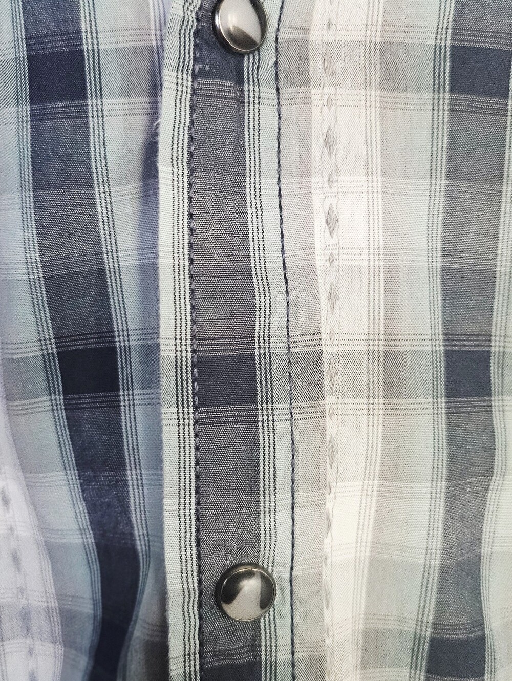Moonshine Spirit by Brad Paisley Men's XXL Pearl Snap Western Plaid Shirt Sage - Picture 3 of 4